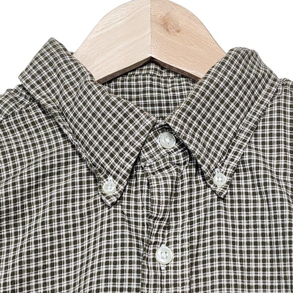 Ralph Lauren Mens Classic Fit Green & White Plaid Button-Down Shirt Size L - Picture 1 of 9